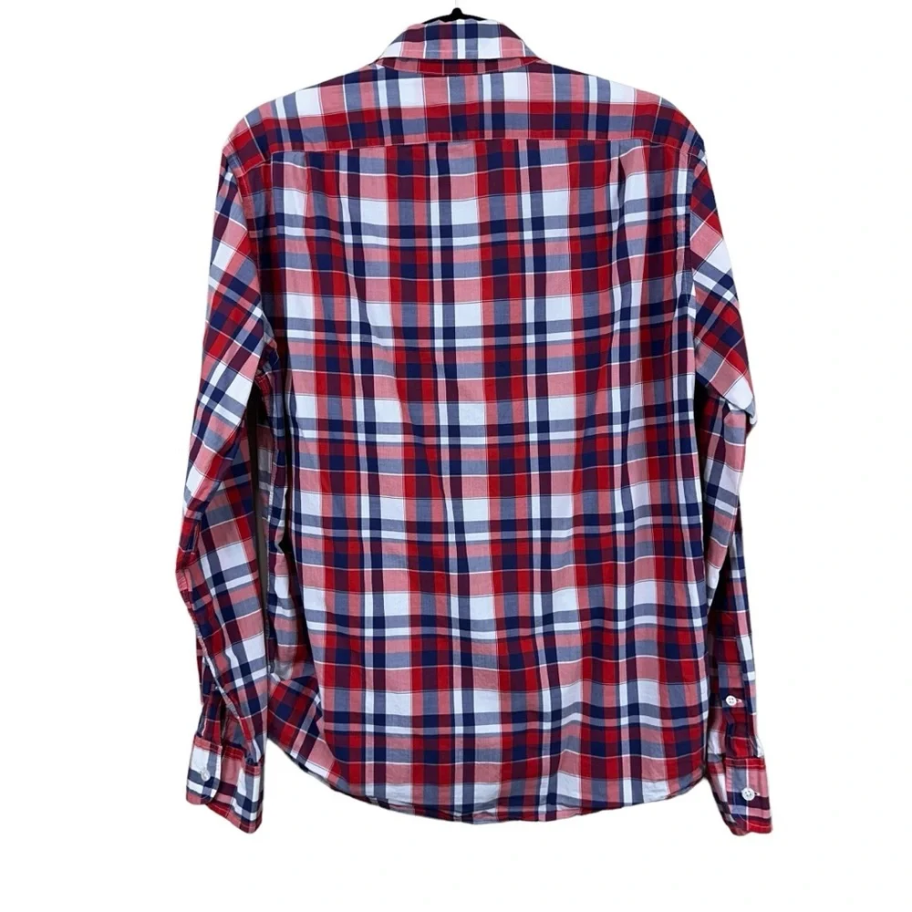 J. Crew Men's Light Weight Cotton Plaid Button Down Shirt Sz M